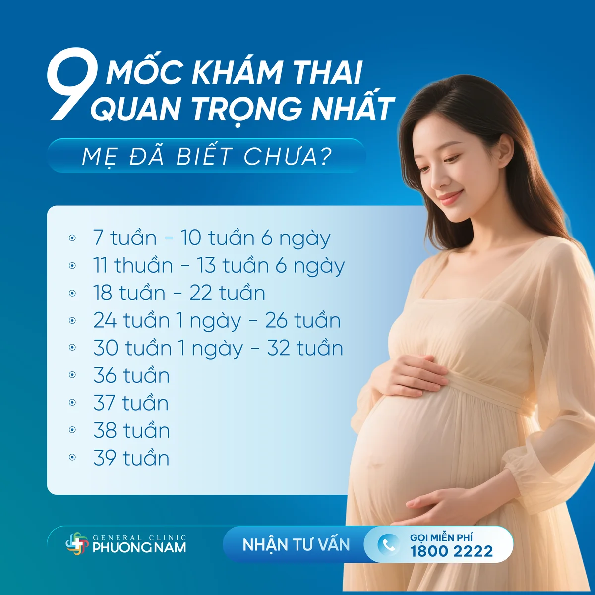 9 mốc khám thai quan trọng nhất