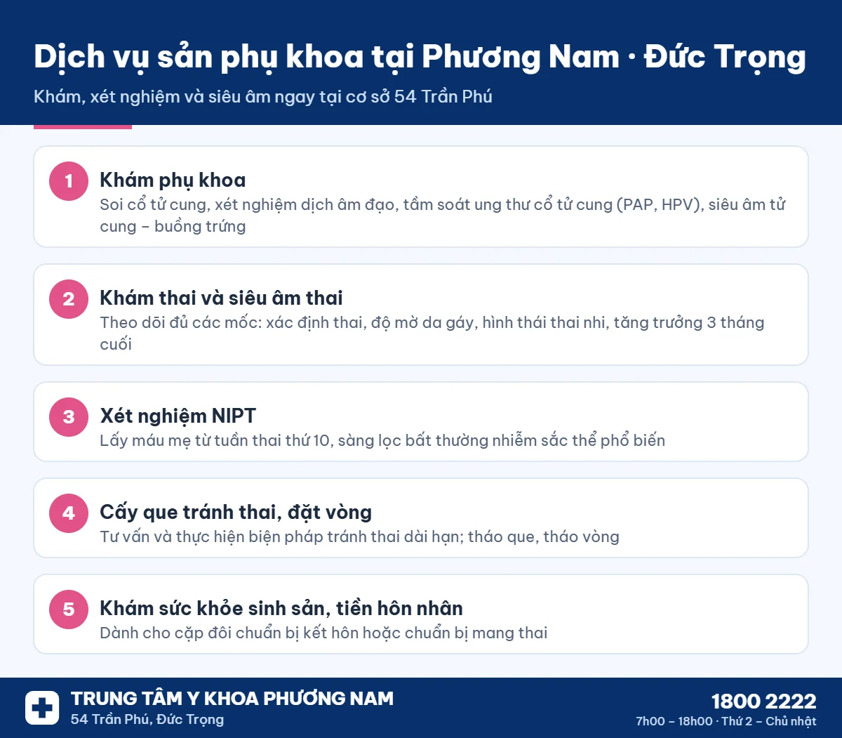 Dịch vụ sản phụ khoa tại Trung Tâm Y Khoa Phương Nam Đức Trọng