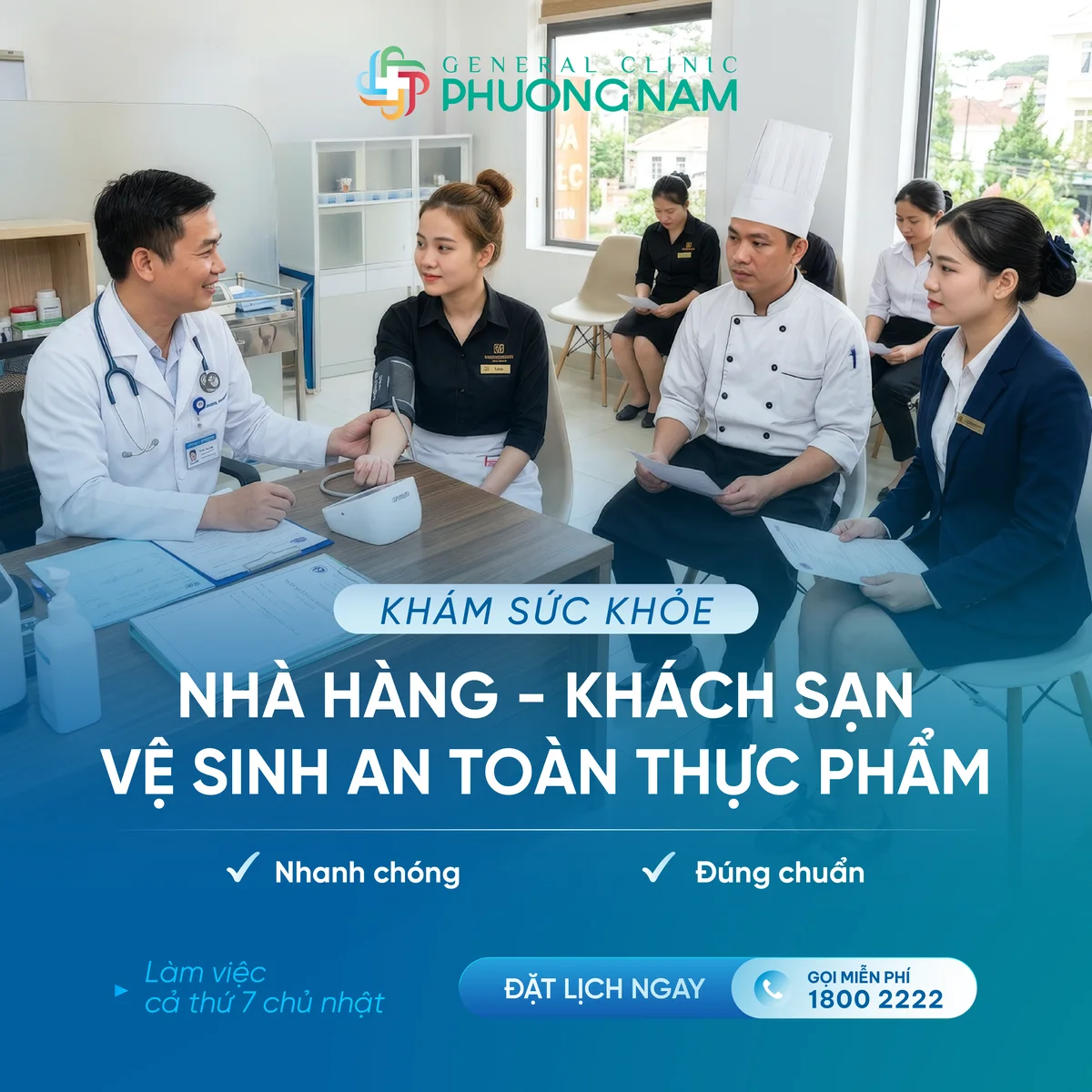 Khám sức khỏe nhà hàng, khách sạn, vệ sinh an toàn thực phẩm