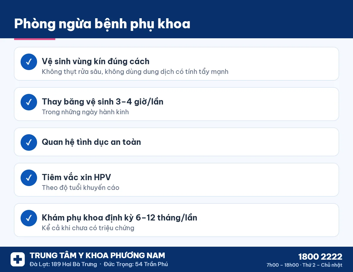 Cách phòng ngừa bệnh phụ khoa