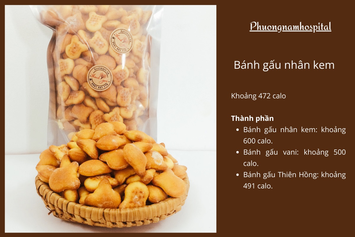 Bánh gấu nhân kem bao nhiêu calo