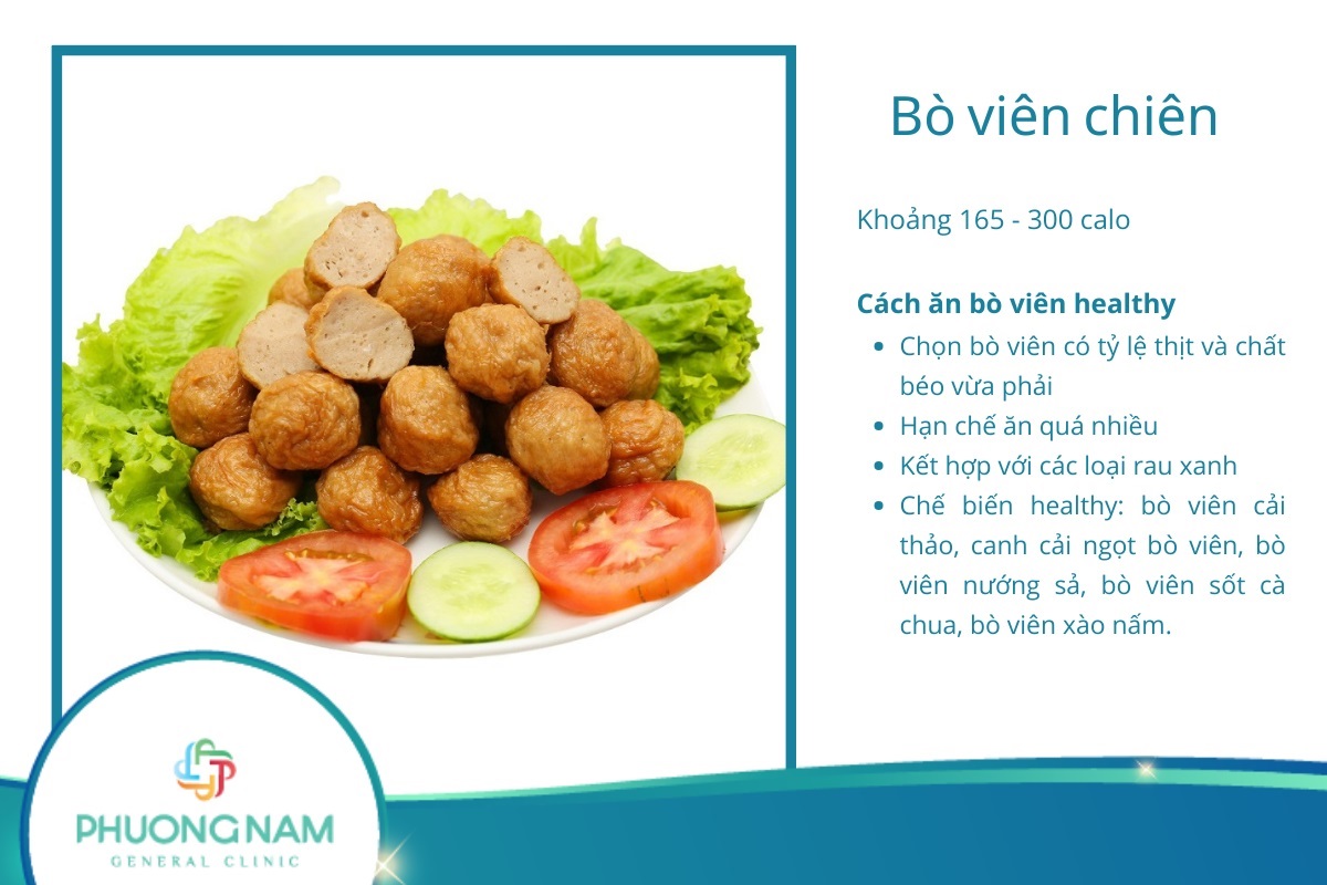 Theo chuyên gia dinh dưỡng thì 100g bò viên chứa khoảng 165 calo