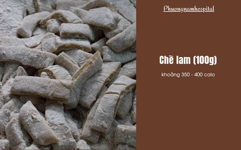 Trung bình trong 100g chè lam sẽ chứa khoảng 350 - 400 calo