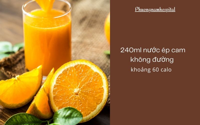 1 ly nước ép cam không đường bao nhiêu calo