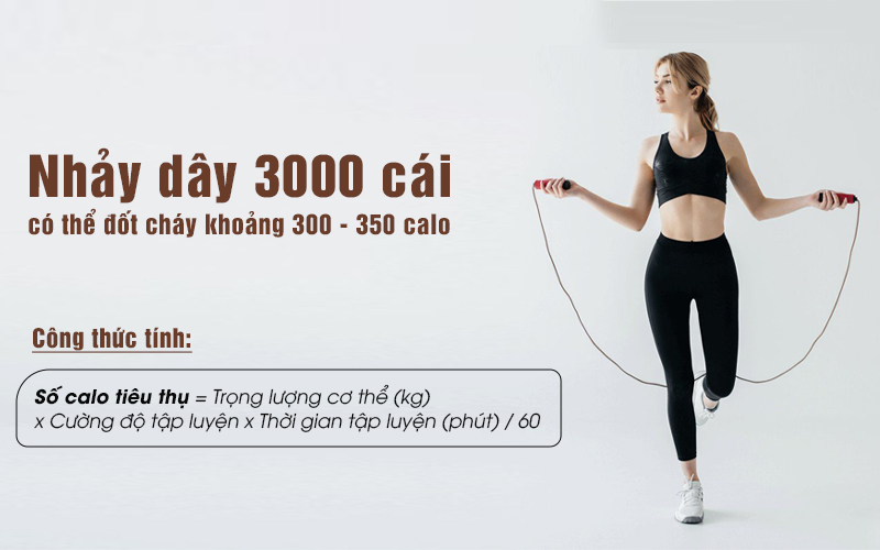 Nhảy dây 3000 cái giảm bao nhiêu calo