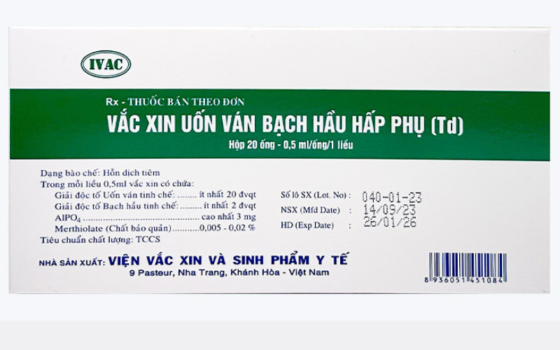 Vắc xin uốn ván – bạch hầu hấp phụ (Td) được chỉ định tiêm bắp sâu. 