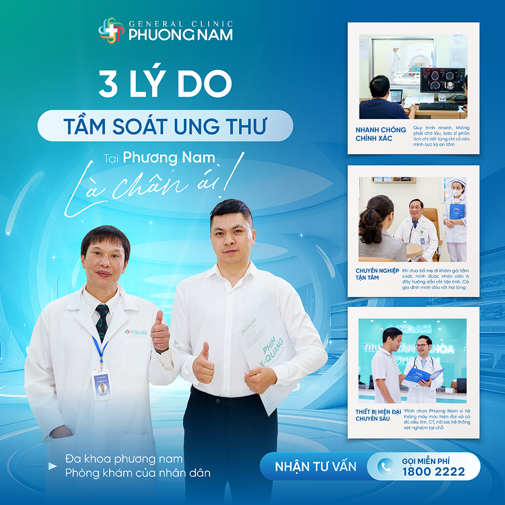 Tầm soát ung thư: (Phổi, Dạ dày, Gan, Cổ tử cung, Vú)